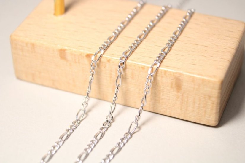 Strieborná retiazka Figaro, rhodium, 45 cm, 2,61 g, 925/1000