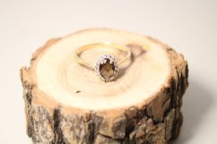 Zlatý prsteň s prírodným kameňom Záhneda a čírymi zirkónmi, žlté zlato, veľkosť 54,  1,73 g, 14 karátov 585/1000