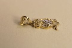 Prívesok- Sova- jemný vzor- viacfarebné zlato- 14 karátov