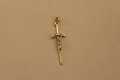 Prívesok - kríž - viacfarebné zlato - 14K