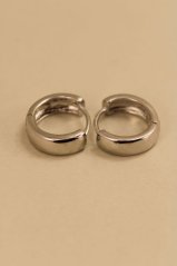 Náušnice-kruhy-hladký povrch- -kĺb-rhodium-striebro