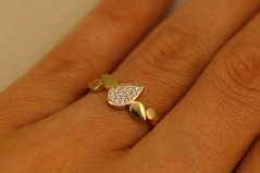 Prsteň-žlté zlato-diamanty 0,050 ct-H/Si-14 karátov