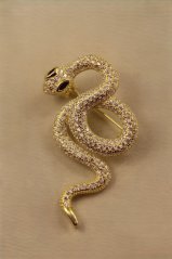 Brošňa- had- zirkóny- pozlátené striebro