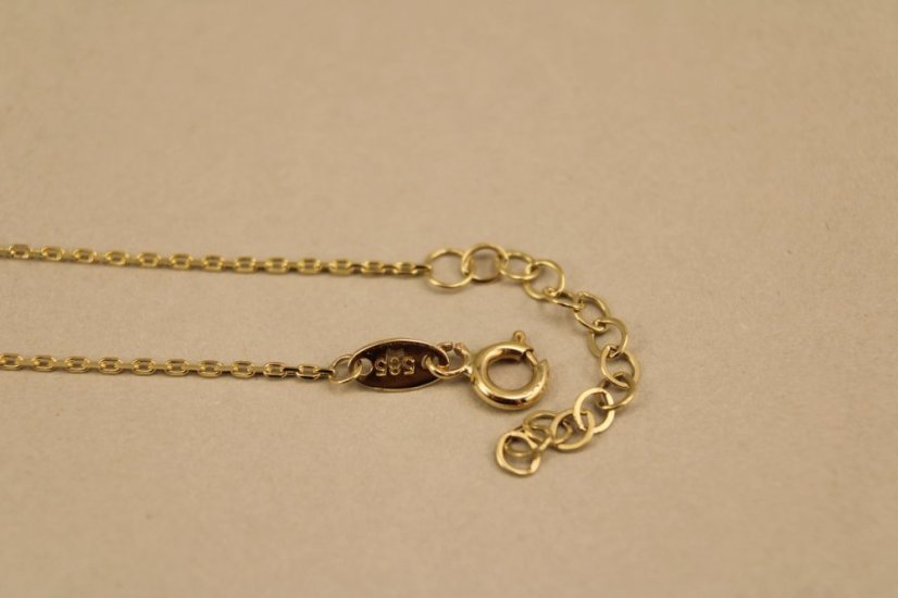 Celebritka- Anker- dva točené kruhy- číry zirkón- žlté zlato- 14 karátov