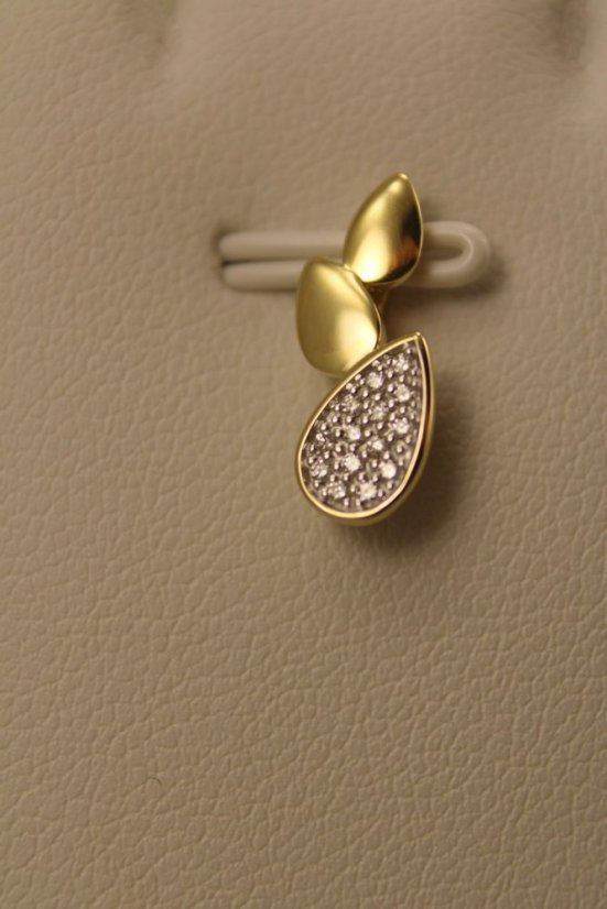 Prívesok- žlté zlato-diamanty 0,060 ct-H/Si-14 karátov