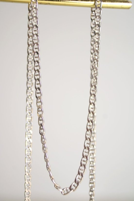 Strieborná retiazka vo vzore MARINA GUCCI, hladký vzor, rhodium, 50,5 cm, 4,75 g, 925/1000