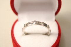 Prsteň- ruženec- biele zlato- 14 karátov