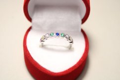 Prsteň-farebné zirkóny-rhódium-striebro