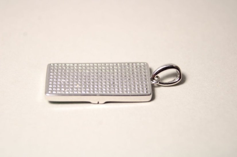 Strieborný prívesok s farebným smaltom a zirkónmi, rhodium, 4,57 g, 925/1000