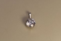 Prívesok-číry zirkón- biele zlato- 14 karátov