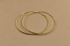 Náušnice-kruhy-gravírované-pozlátené striebro