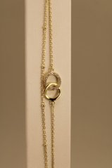 Náramok - prepojené kruhy - číre zirkóny - pozlátené striebro