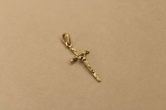 Prívesok - Ježiš na kríži - žlté zlato - 14 karátov