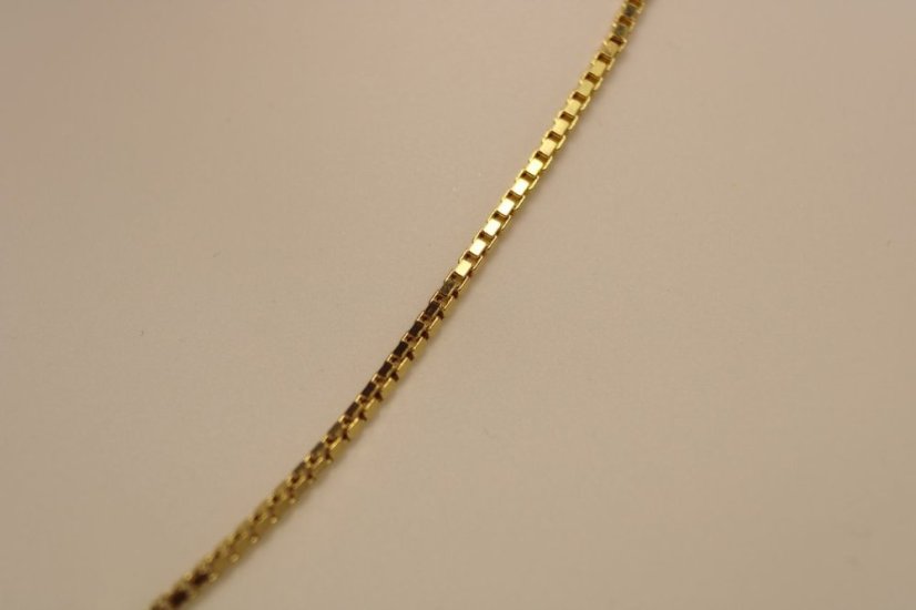 Zlatá retiazka vzor Cube - kocka, žlté zlato, 42 cm, 2,26 g, 14k 585/1000