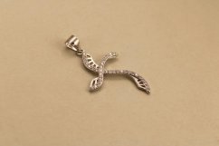 Prívesok - krížik - zirkóny - striebro - rhodium