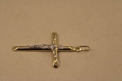 Prívesok- Ježiš na kríži- viacfarebné zlato- 14 karátov