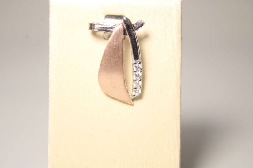 Kombinovaný strieborný prívesok s čírymi zirkónmi, rhodium, 1,04 g, 925/1000