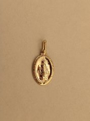 Prívesok  - medailón Panny Márie - žlté zlato - 14 karátov