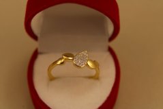 Prsteň-žlté zlato-diamanty 0,050 ct-H/Si-14 karátov