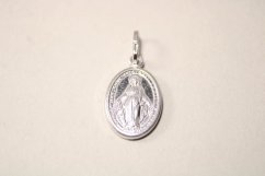 Prívesok- Zázračná medaila s Pannou Máriou- rhódiované striebro
