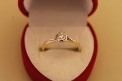Prsteň- diamant- H/Si2- kombinované zlato- 14 karátov