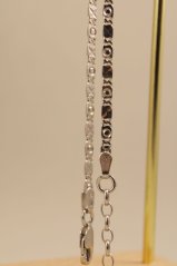 Náramok-vzorované platničky-rhodium-striebro