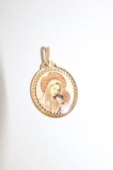 Prívesok- Panna Mária s Ježiškom-žlté zlato-14 karátov