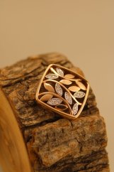 Diamantový prívesok-ružové zlato-diamanty 0,075 ct-H/Si-14 karátov