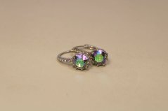 Náušnice- kruhy- swarovski crystals-striebro