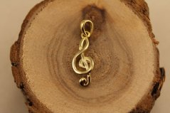 Prívesok- husľový kľúč- pozlátené striebro