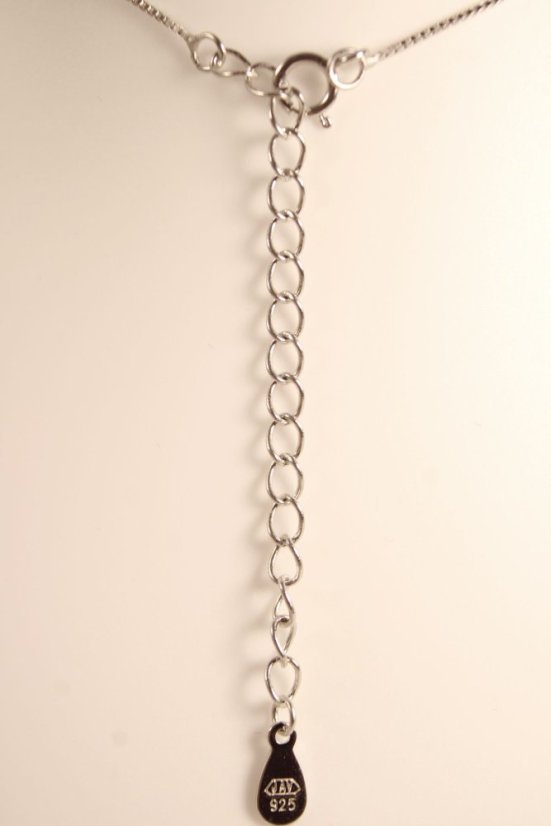 Náhrdelník- syntetický opál- zirkóny- rhódiované striebro