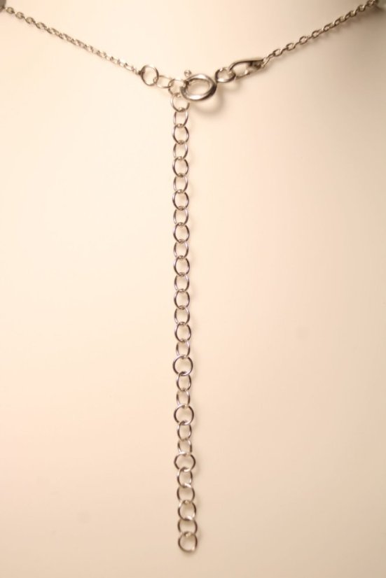 Strieborná celebritka s príveskom číry zirkón, rhodiované striebro, 45-48 cm, 1,69 g, 925/1000