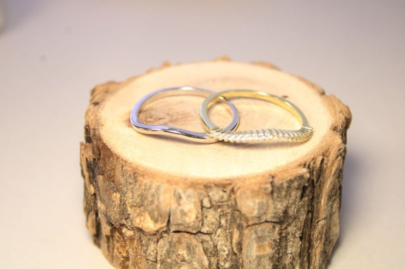 Originálny dvojitý prsteň z kombinovaného striebra, číre zirkóny, veľkosť 59, 2,56g, 925/1000