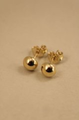 Náušnice - polguľa - žlté zlato - puzetky -14 karátov