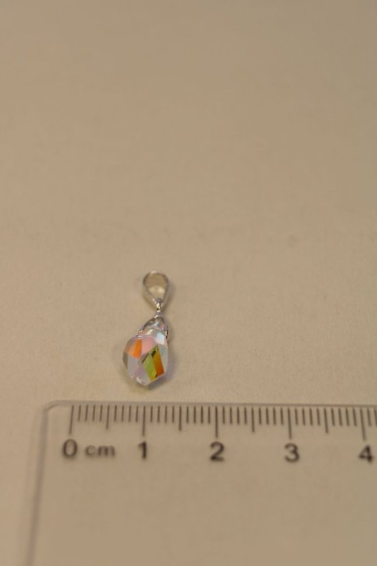 Strieborný prívesok swarovski crystals číry meniaci farbu, striebro, 0,76g, 925/1000
