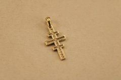 Prívesok-gravír-greckokatolícky kríž-žlté zlato-14 karátov