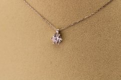 Zlatá celebritka - Zirkonový kvet - Biele zlato - 14k