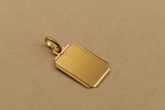 Prívesok- matná platnička- žlté zlato- 14 karátov