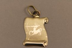 Zlatý prívesok znamenie STRELEC - Žlté zlato 14 karátov
