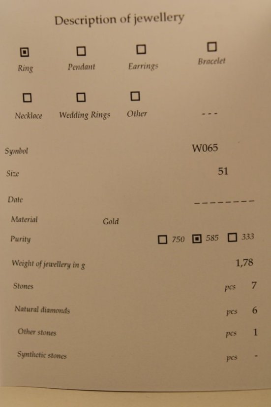 Prsteň - Topás - Diamanty 0,03 ct - SI2-H - žlté zlato - 14K
