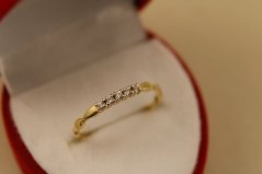 Prsteň- číre zirkóny- viacfarebné zlato- 14 karátov