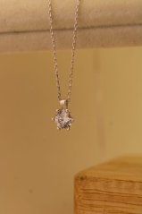 Zlatá celebritka - Zirkonový kvet - Biele zlato - 14k