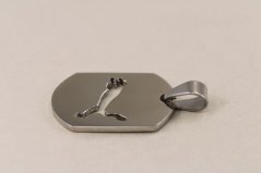 Prívesok- platnička- vyrezávaná puma- chirurgická oceľ- 316/L
