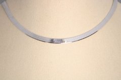 Strieborný náhrdelník plochý, rhodium, 42,5 cm, 8,66 g, 925/1000
