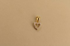 Prívesok - srdiečko - zirkóny - pozlátené striebro