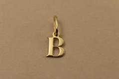 Prívesok- písmeno B- žlté zlato- 14 karátov