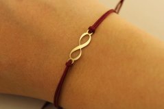 Šnúrkový náramok - Nekonečno - Žlté zlato - 14k
