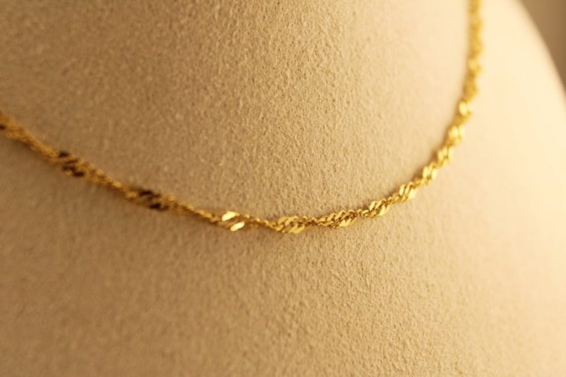 Zlatá retiazka - Singapur - 14k - Žlté zlato