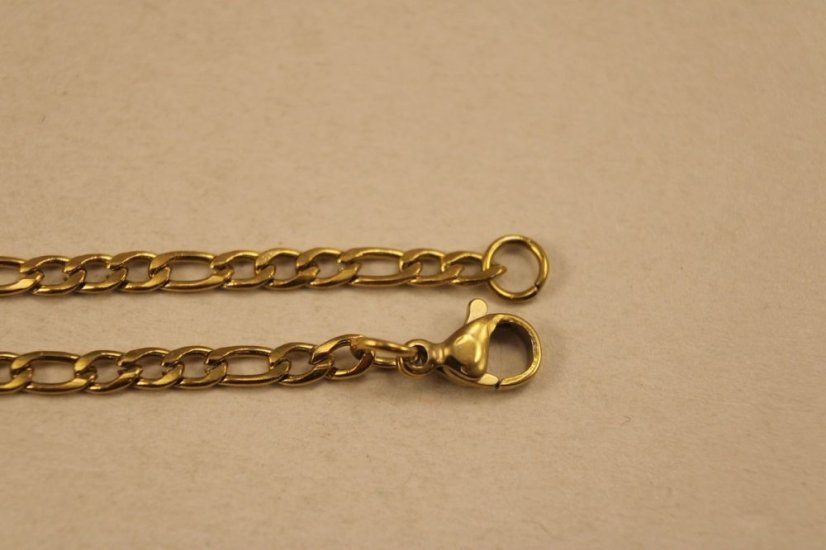 Retiazka vo vzore Figaro- pozlátená chirurgická oceľ