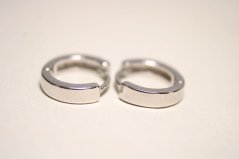 Náušnice-kruhy-hladký povrch- -kĺb-rhodium-striebro